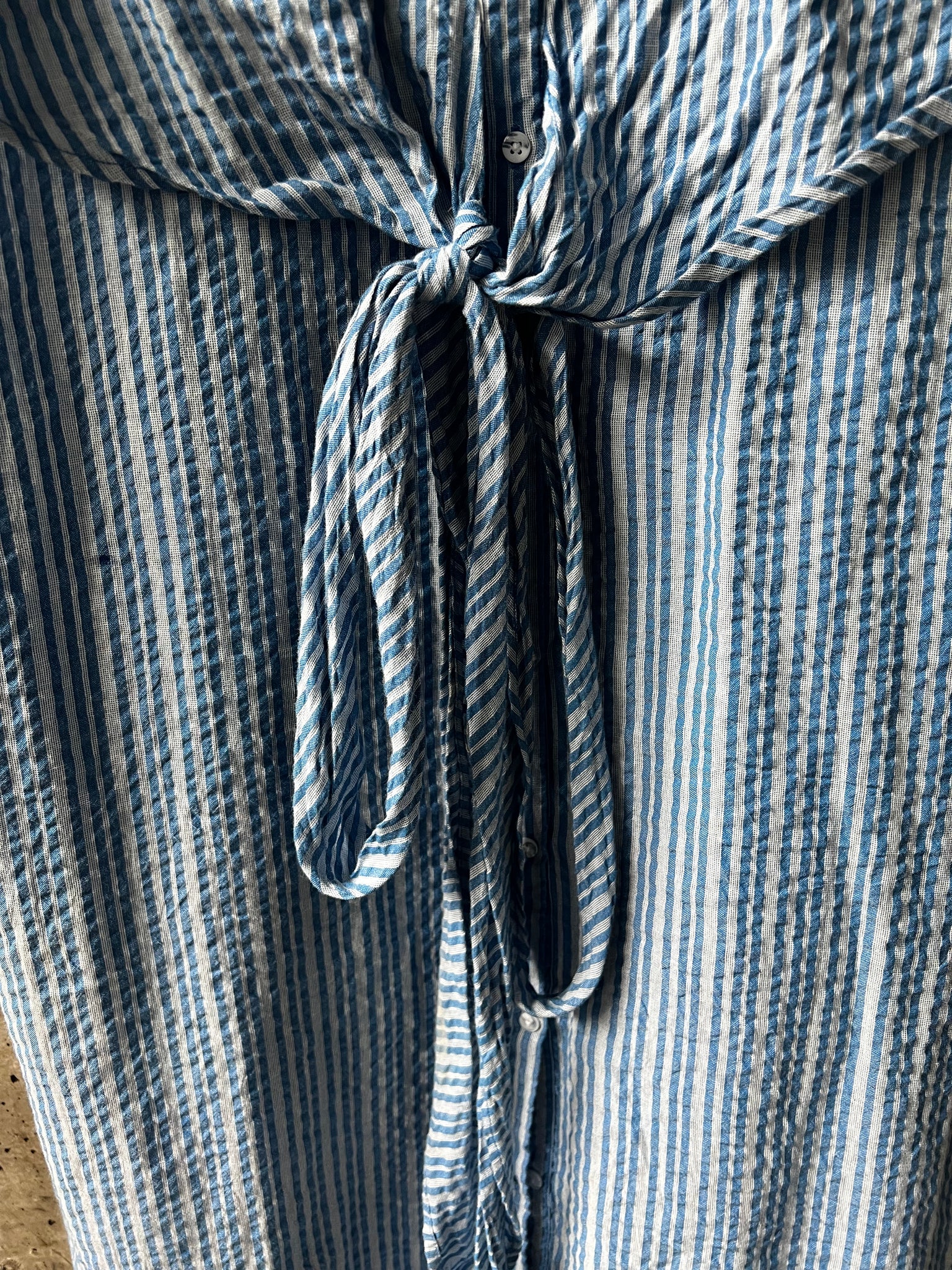 (M) Apiece Apart Blue striped Long Dress