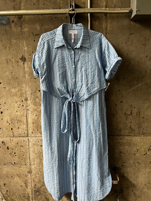 (M) Apiece Apart Blue striped Long Dress